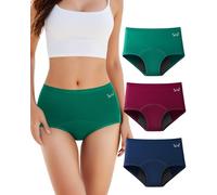 TANSTC Culotte Menstruelle Coton, Culotte Menstruelle Flux Tres Abondant, Slips Menstruels Anti-Fuite pour Règles, Post-Partum, Récupération (S Lot 3)