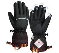 TANSTC Gants Chauffants Homme, sous Gants hiver à Écran Tactile, Gants Femme de Cyclisme Course à Pied Coupe-Vent Respirant Antidérapant pour Vélo Exercice Sport Running Ski Snowboard Moto, Noir S