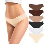 TANSTC sous-Vêtements Femme Coton sous-Vêtements Respirants Slip Hipster Panties Confortable Ensemble Femme Sexy Multipack Lot de 6, Noir XL