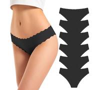 TANSTC sous-Vêtements Femme Coton sous-Vêtements Respirants Slip Hipster Panties Confortable Ensemble Femme Sexy Multipack Lot de 6, Noir M