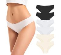 TANSTC sous-Vêtements Femme Coton sous-Vêtements Respirants Slip Hipster Panties Confortable Ensemble Femme Sexy Multipack Lot de 6, Noir S