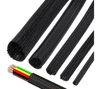 Tanstic 9.8Ft - 3/4 Inch Braided Cable Sleeeve, Cord Protector Wire Loom Tubing Cable Sleeve Split Sleeving, Expandable Braided Sleeving for Computer USB Audio Video Cable