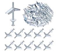 Tanstic Kit d'assemblage de 48 vis et rainures d'aile, ancres papillon avec écrous pour accrocher des objets lourds sur un mur sec (1/8")