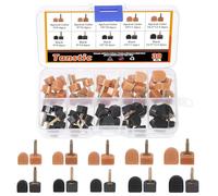 Tanstic Lot de 30 paires d'embouts de rechange pour chaussures à talons hauts pour femme, 9 x 9 mm, 9 x 10 mm, 10 x 10 mm, 10 x 11 mm, 10,5 x 12,5 mm noir beige - Diamètre de la broche : 2,4 mm