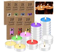 Tanstic Lot de 70 bougies chauffe-plat, 7 couleurs, tasse en aluminium, bougie à thé en vrac, bougie sans goutte pour mariage, cire fondue, décorations d'intérieur