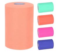 Tanstic Rouleau de tulle uni en polyester pour décoration de fête d'anniversaire, de mariage - 15,2 cm x 91,4 m - Orange clair