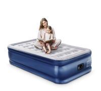 TANSTRIDER - Matelas gonflable double avec pompe intégrée, lit gonflable surélevé de 45,7 cm, auto-gonflant en 3 minutes, 250 kg, soutien solide, matelas gonflable pliable de camping