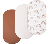 TansyPanda - Lot de 3 draps de berceau en mousseline pour Munchkin Brica, 4moms MamaRoo, Nordmiex, Snoo, 45,7 x 76,2 cm, ultra doux, respirant, ajustement parfait, unisexe, garçons et filles, marron