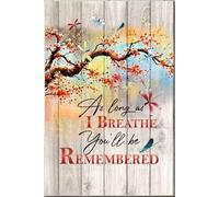 « Tant que je respirerai, tu seras dans mes mémoires » - Affiche décorative murale - Cadeau pour ami(e), âme sœur, famille, maman, papa, fils, proches - Décoration intérieure - Toile tendue