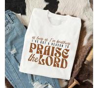 Tant que je serai en vie, j'aurai une raison de louer le T-shirt, louer le T-shirt chrétien, Brandywine Highlands et le T-shirt imprimé graphique à col rond pour femmes L,M,S,XLBlocs de couleur,Lettre