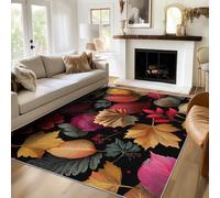 TANTANICAL Tapis Salon Feuilles Mortes 80x150, Tapis Chambre Feuille pour Decoration Maison, Doux, Lavable, Poil Ras, Antiderapant (U302)