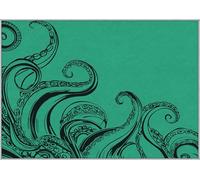TANTANICAL Tapis Salon Tentacules de Pieuvre 100x100, Tapis Chambre Vert pour Decoration Maison, Doux, Lavable, Poil Ras, Antiderapant (N34)