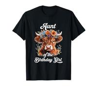Tante de la fille qui fête son anniversaire, Highland Cow Farm Family T-Shirt