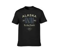 TANUVJXK Alaska 1959 T-Shirt Top Hippie Clothes Customs Mens Black 3XL
