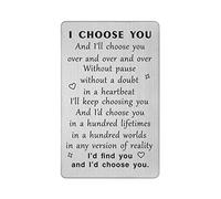 TANWIH Carte portefeuille « I Choose You », cadeau de marié de la part de la mariée le jour du mariage, cartes « I Love You » pour lui, mari, fiançailles, Saint-Valentin