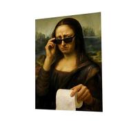 Tanxemery Art De Salle De Bain Mona Lisa,Poster impression sur toile 30 x 40 cm - Peinture Joconde Moderne Amusante,Pour Salle De Bain, Sanitaires, WC, Dortoir, École, Hôtel, Appartement, Cabinet De