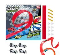 Tanxemery Piste De Course Flexible - 4 M Piste Souple Enroulable Compétition | Set De De Course pour | pour Fêtes De Thanksgiving Halloween Pâques Maison Intérieur Extérieur