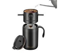 Tanxier Cafetière À Filtre,Accessoire de Boisson Isotherme Portable en Acier Inoxydable,Cafetière Pour Voiture | Pour Usage Quotidien Intérieur Vacances Voyage Extérieur Randonnée Voiture Feu De Camp