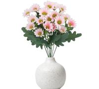 Tanxier Chrysanthèmes Artificiels | Décoration Florale d'automne Résistante aux UV | Chrysanthèmes Artificiels avec Feuilles de Eucalyptus Résistants au Dépérissement pour Décor Jardin Fête de
