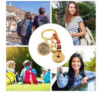 Tanxier Coin Key Chain, Key Chain Gourd en laiton - Chinois cinq empereurs Coin | Brass Ring Wealth Success Longevity, Pendant