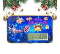 Tanxier Horloge de Noël Père Noël | Horloge De Fêtes avec Date Et Thermomètre | Décoration Saisonnière Management Temps pour Chambre Salle de Classe Salle de Séjour Bureau