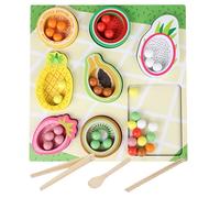 Tanxier Jouet d'Association de Fruits - Éducatif Interactif en Bois Sécurisé Développement des Compétences,Jouets Sensoriels de Tri par Couleur de Fruits,