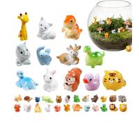 Tanxier Mini Animaux - 40 Pièces Accessoires Maison de Figurines Miniatures,Petits Animaux Miniatures,pour Intérieur Tabletop Jardin Féérique Filles Garçons Fêtes Invités Récompenses