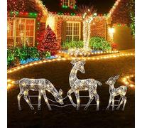 Tanxier Renne Lumineux Noël Exterieur,LED Cerf Illuminé Décor Noël,Decoration Ornement Noel Exterieur en Métal pour Jardin,Cour,Vacances,Décoration d'hiver