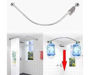Tanxih Barre de rideau de douche d'angle réglable en acier inoxydable en forme de L sans perçage pour salle de bain, baignoire, magasin de vêtements (68,6-99,1 x 68,6-99,1 cm)