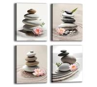 TANXM Lot de 4 affiches murales encadrées pour décoration de salle de bain, méditation - Impressions sur toile pour yoga, bureau, salle de bain, chambre à coucher (20,3 x 25,4 cm)