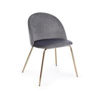 Tanya Chaise en velours gris foncé