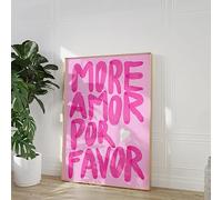 TANYANG Affiche De Peinture Sur Toile Murale Rose Éclectique Sunshine More Amor Por Favor, Citation D'Amour, Pour Décoration De Salon Et De Maison 21X30Cm Sans Cadre