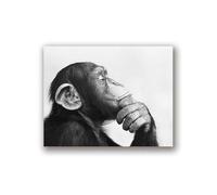 TANYANG Affiches Et Imprimés De Singe En Noir Et Blanc, Peinture Sur Toile D'Animaux Nordiques, Images D'Art Murales Pour Salon, Décoration De La Maison 60X90Cm Sans Cadre