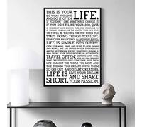 TANYANG Le Manifeste C'Est Votre Vie Affiche Impression Toile Peinture Citation Moderne Mur Photo Pour Salon Décoration De La Maison 30X40Cm Sans Cadre