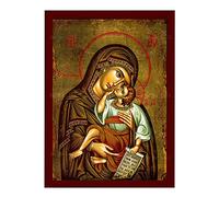 TANYANG Le Thérapeute Vierge Marie Et Jésus Ikon Panagia Mère De Dieu Byzantin Orthodoxe Religieux Toile Mur Art Pour Salon Décor 30X40Cm Sans Cadre