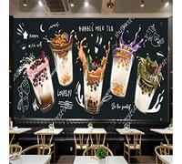 TANYANG Papier Peint Moderne Personnalisé Décor Industriel Bubble Tea Shop Afternoon Tea Background Wall Papers Murals 250Cm(W)×175Cm(H)