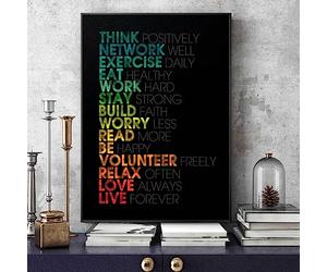 TANYANG Paroles De Vie Affiches Et Impressions De Motivation Décor De Bureau Art Moderne Pensez Postivement Amour Motivation Toile Peinture Images 30X40Cm Sans Cadre