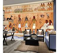 TANYANG Personnalisé Grand Papier Peint Mural Vintage Ancien Pharaon Égyptien Et Dieu Mural Mur Fond 350Cm(W)×245Cm(H)