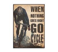 TANYANG Quand Tout Va Bien, Optez Pour Une Balade À Vélo Affiche De Vélo Rétro, Affiche De Vélo De Course Décoration D’Art Mural 40X50Cm Sans Cadre