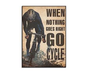 TANYANG Quand Tout Va Bien, Optez Pour Une Balade À Vélo Affiche De Vélo Rétro, Affiche De Vélo De Course Décoration D’Art Mural 30X40Cm Sans Cadre
