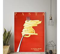 TANYANG Vintage Italien Pâtes Affiche Rétro Nourriture Et Boisson Italie Café Restaurant Spaghetti Toile Peinture Mur Art Décoration 21X30Cm Sans Cadre