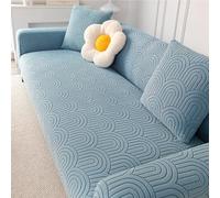 TANYAZ Housse Canapé 1/2/3/4/5 Places avec Accoudoirs, Housse Canape Extensible, Velours Jacquard épais Protege Canape Universelle, Housses pour Meubles Protection (Color : Blue, Size : 1 Seater)