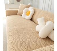 TANYAZ Housse Canapé 1/2/3/4/5 Places avec Accoudoirs, Housse Canape Extensible, Velours Jacquard épais Protege Canape Universelle, Housses pour Meubles Protection (Color : Coffee, Size : 3 Seater)