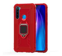TANYO Coque Convient pour Huawei Honor 9X, TPU Silicone Armor Protective Housse, Rugged Robuste Antichoc Etui avec 360° Magnétique Anneau Support Holder, Rouge