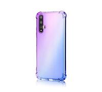 TANYO Coque Convient pour Huawei Nova 5T, Souple Flexible Silicone Gel Housse TPU [Coins Renforcés] [Crystal Clear] Étui en Gradient Color TPU Case Cover. Purple/Bleu