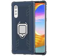 TANYO Coque pour LG Velvet (5G / 4G), Housse TPU Silicone Etui avec 360° Support, Rugged Armor Bumper Case, Telephone Cover Robuste, Bleu