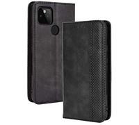 TANYO Housse Folio en Cuir pour Google Pixel 4A 5G (Not for 4G Version) Coque, Premium PU/TPU Flip Étui Portefeuille avec Fentes pour Cartes, Pochette Protector Etui Case Cover - Noir