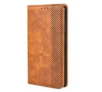 TANYO Housse Folio en Cuir pour Oppo A15 Coque, Premium PU/TPU Flip Étui Portefeuille avec Fentes pour Cartes, Pochette Protector Etui Case Cover - Marron