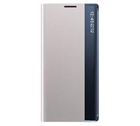 TANYO Smart View Coque pour Samsung Galaxy Note 20 Ultra (5G / 4G), Prime Étui Housse à Rabat avec Clear Afficher Fenêtre, Elégant Miroir Flip Etui Case Cover avec Support Pliable - Argent