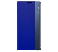 TANYO Smart View Coque pour Samsung Galaxy S20 FE (Fan Edition), Prime Étui Housse à Rabat avec Clear Afficher Fenêtre, Elégant Miroir Flip Etui Case Cover avec Support Pliable - Bleu Royal